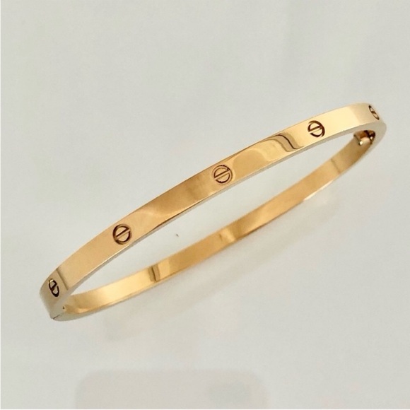 Gold Small Model Love Screw Bangle Bracelet and Screw Driver - Picture 5 of 11